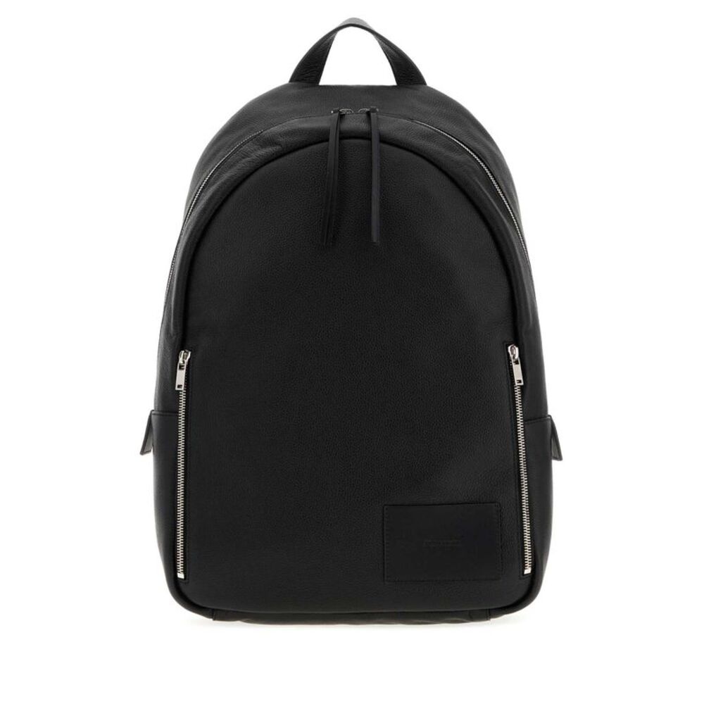 Jil Sander Men Black Leather Backpack